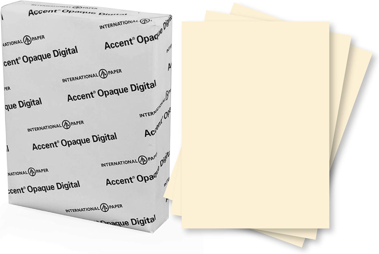 Accent Opaque Cream-Colored 8.5” x 11” Cardstock Paper, 80lb, 216gsm – 250 Sheets (1 Ream) – Premium Super Smooth Heavy Cardstock, Warm White Printer Paper for Ink Heavy Projects – 121978R: Office Products