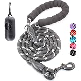 BAAPET 2/4/5/6 FT Dog Leash with Comfortable Padded Handle and Highly Reflective Threads for Small Medium and Large Dogs (4FT-1/2'', Black)