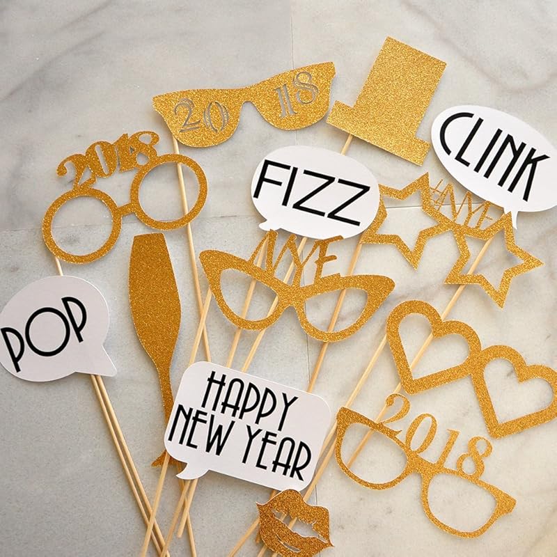 New Years Eve Photo Booth Props. Set of 13