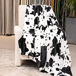 Fleece Blanket Cow Print Soft Throw Blanket