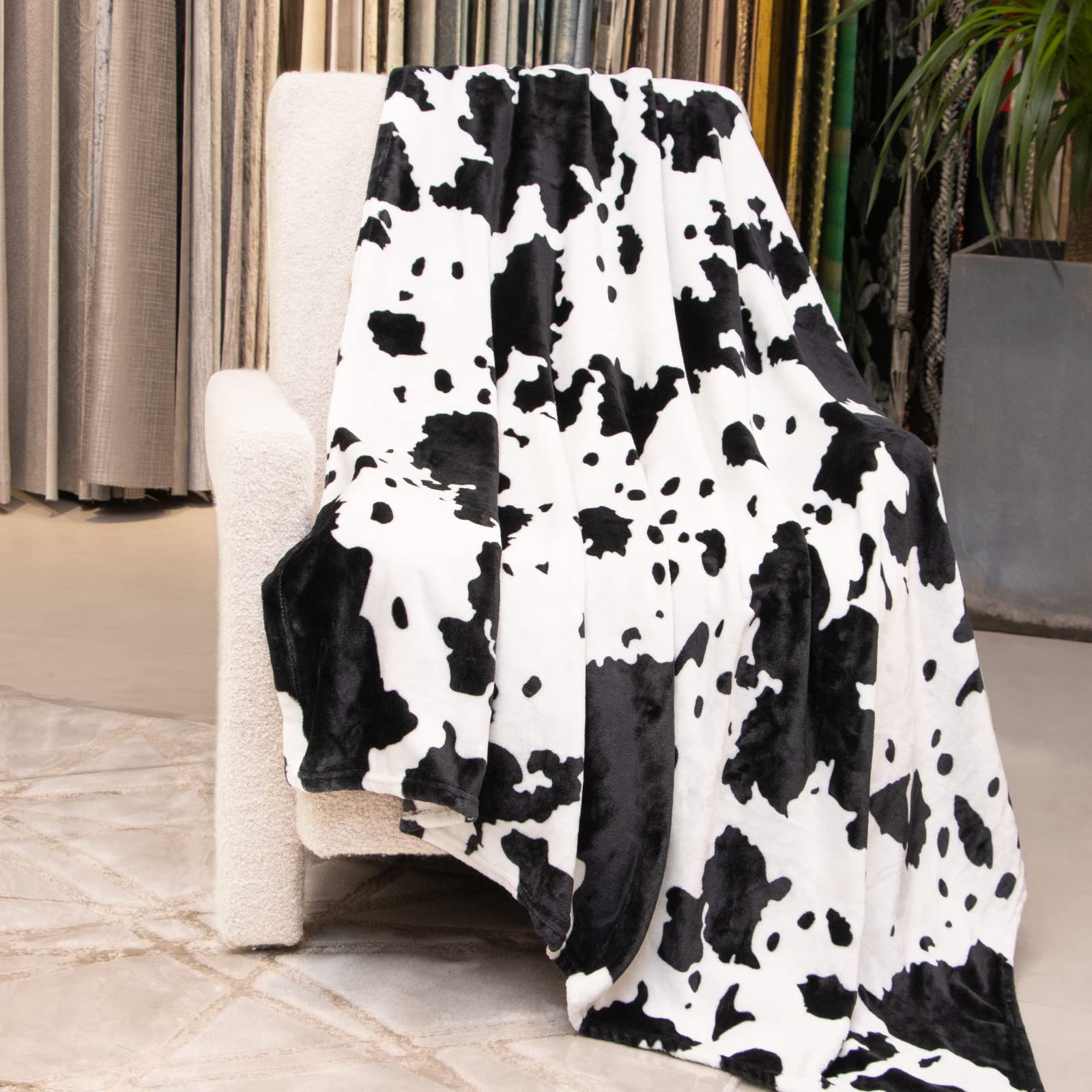 Fleece Blanket Cow Print Soft Throw Blanket