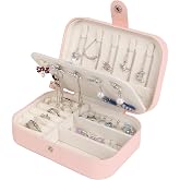 Travel Jewelry Case for Women Girls, Jewelry Box Organizer,6.3x4.3In,Pink | Portable Jewelry Earring,Necklace,Ring,Bracelets Box,Organizer,Storage,Case