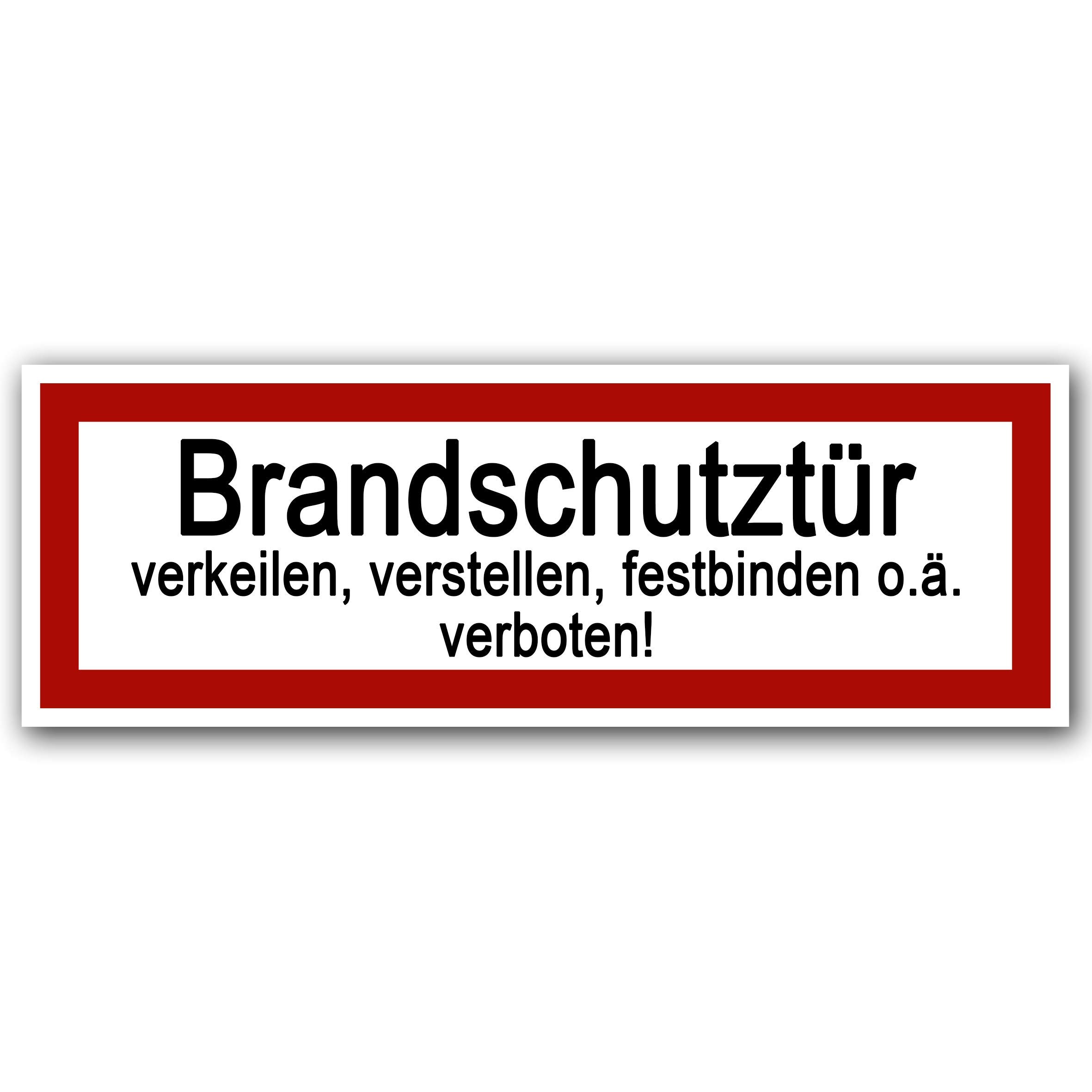 Pack of 25 Fire Door Stickers 21 x 7.2 cm Outdoor Fire Door Wedge, Adjust, Tie or Similar Prohibited Warning Sign Safety Sign