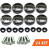 Aootf License Plate Screw Caps Carbon Fiber Pattern for Matching Carbon Fiber License Plate Frame and Gift Plate Frame Screws