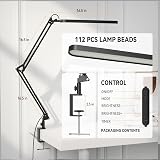 SKYLEO Desk Lamp LED 5 Color Modes 11 Brightness Levels Swing Arm 12W Black view 3