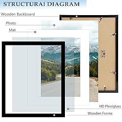 QOTIB 11x14 Picture Frame with 8x10 Mat