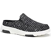 OrthoComfoot Women's Orthopedic Slip-On Loafers Walking Shoes: Comfortable Arch Support Slippers for Plantar Fasciitis, Casual Canvas Orthotic Mule Clogs for Foot Heel Pain Relief