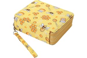 Lbxgap Portable Colored Printing Pattern Pencil Case Holds 72 pcs Pencils Bag Organizer with Handy Wrap Portable- Multilayer Holder for Watercolor Pens or Markers, Pencil Case Organizer for Artist