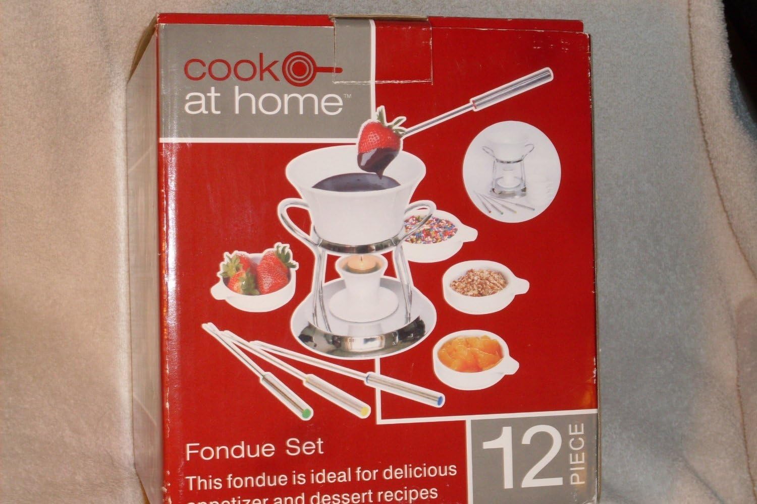 1 Stand, Metal Plated Chrome Set Fondue Ceramic Piece 12 Quart Bowls