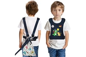 JXM Safety Harness for Active Childs with Quick Grab Handle, Teens Youth Secure Walking Harness with Autism Awareness and Pouch, Adjustable Tether Leash for Autism ADHD Special Needs Child Kids