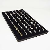 888 Display USA Black Jewelry Ring Foam Display Insert Liner 72 Ring Slot Foam 14 1/8" x 7 5/8" x 5/8" made in USA. Store at home or use it for your business.