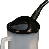 WirthCo Funnel King 94026 Heavy Duty Polypropylene Graduated Measuring Container, 87 oz (2.5 L), Black 4 Inch Spout, Translucent