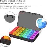 Betife Pill Box Organiser 4 Times a Day 7 Day 4 Compartments Black view 3