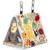 Kintor Bird Nest Snuggle Hut Tent, Hanging Cave for Small Medium Parrot | Cozy hanging bird tent,hard bottom support,removable pad,Easy to clean install.fits cockatiels, budgies, lovebirds Parakeet