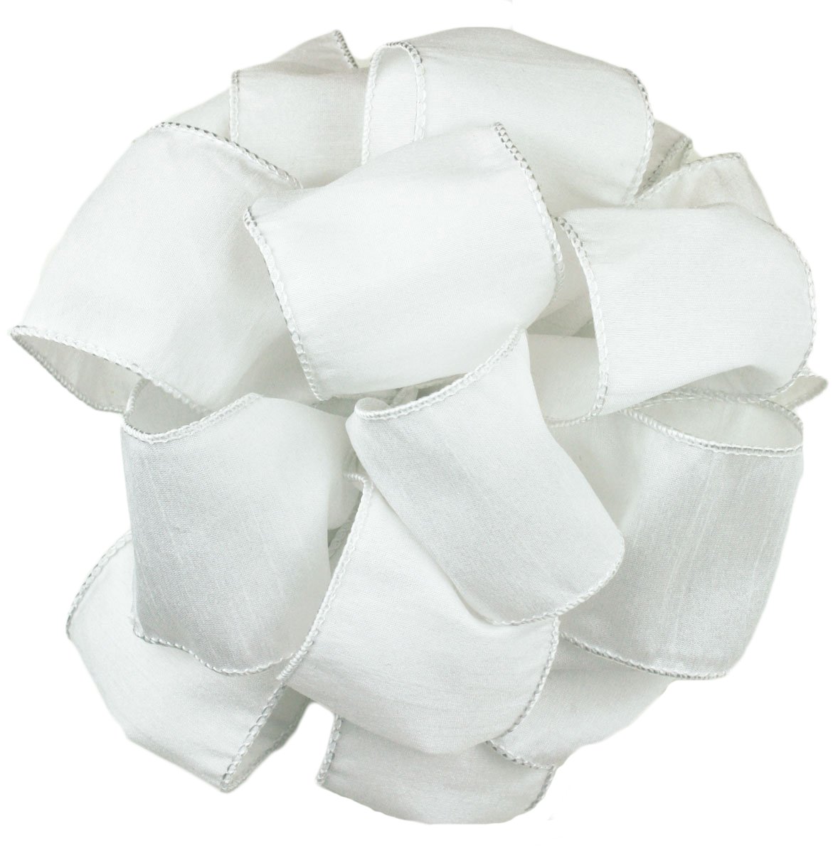 Offray Wired Edge Anisha Craft Ribbon, 2-1/2-Inch Wide by 10-Yard Spool, White โ image 1