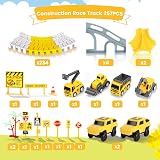 TODARRUN Construction Race Track Toys with 6 Vehicles and Flexible Track Set view 2