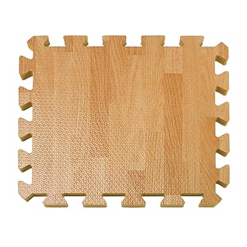 Amazon Com 26 Piece Wood Grain Foam Play Mat Natural Baby
