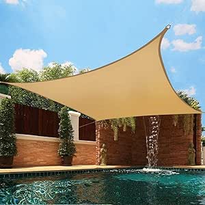 Toldo De Vela Rectangular con Luces LED, Toldo Impermeable 95% Toldo De