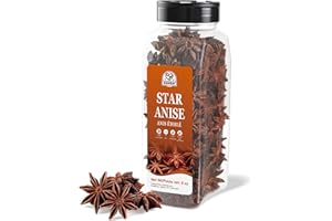 52USA Star Anise, 6oz – Whole Dried Star Anise Pods in Bottle, Aromatic Spice for Cooking, Baking, and Teas