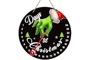 FLYAB Christmas Countdown Calendar Decorations Christmas Advent Calendar Days Until Christmas Countdown Wreath for Front Door Christmas Decor Sign for Home Wall Indoor Outdoor