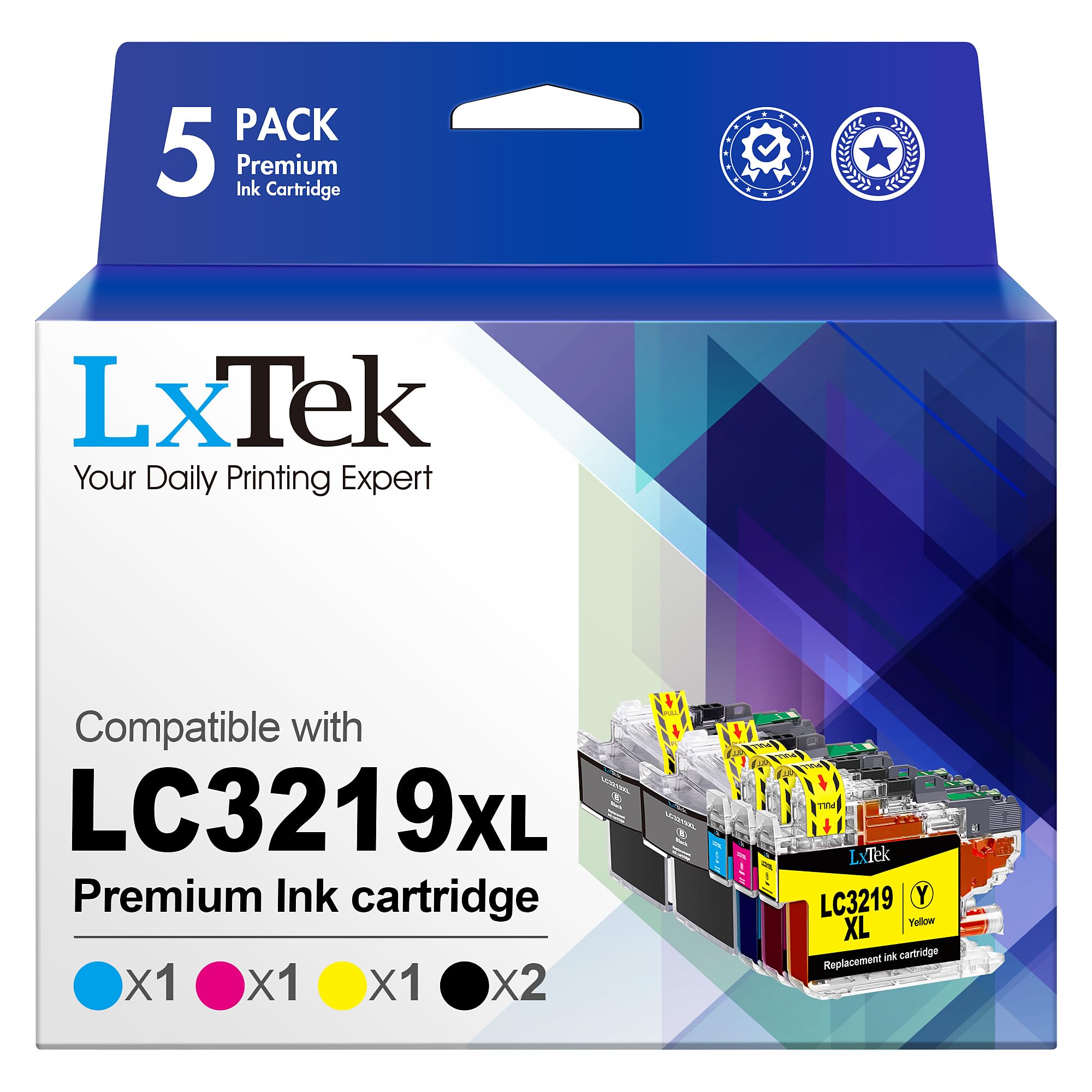 LxTek Compatible for Brother LC3219XL LC3219 LC3217 Ink Cartridges for Brother MFC-J5330DW MFC-J6930DW MFC-J5730DW MFC-J5335DW MFC-J6530DW MFC-J5930DW MFC-J6935DW (2 Black 1 Cyan 1 Magenta 1 Yellow)