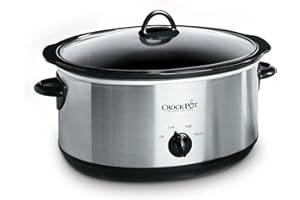 Crock-Pot 7 Quart Oval Manual Slow Cooker, Stainless Steel (SCV700-S-BR), Versatile Cookware for Large Families or Entertaini