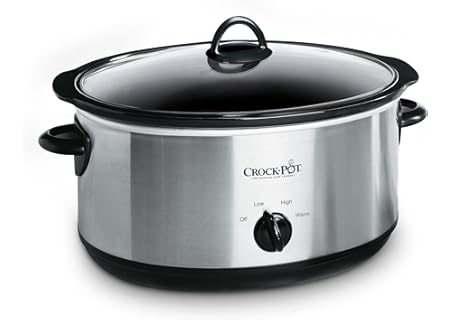 Crock-Pot 7 Quart Oval Manual Slow Cooker, Stainless Steel (SCV700-S-BR), V...