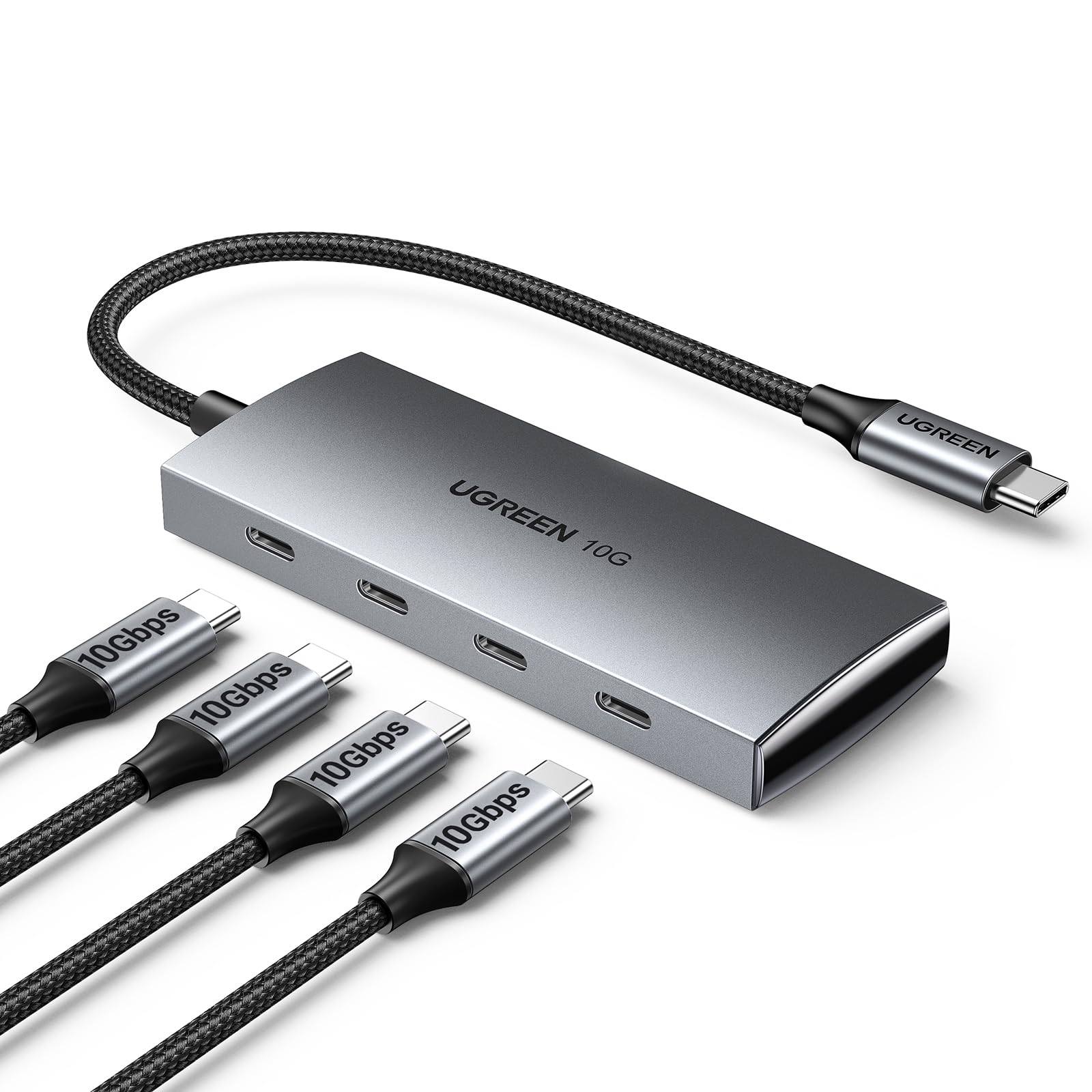 UGREEN USB C Hub 10Gbps, 4 puertos USB 3.2 Adaptador solo de datos, divisor multipuerto de alta velocidad para MacBook Air/Pro, iMac, iPad Pro, iPhone 15/15 Pro, Galaxy S23 y más