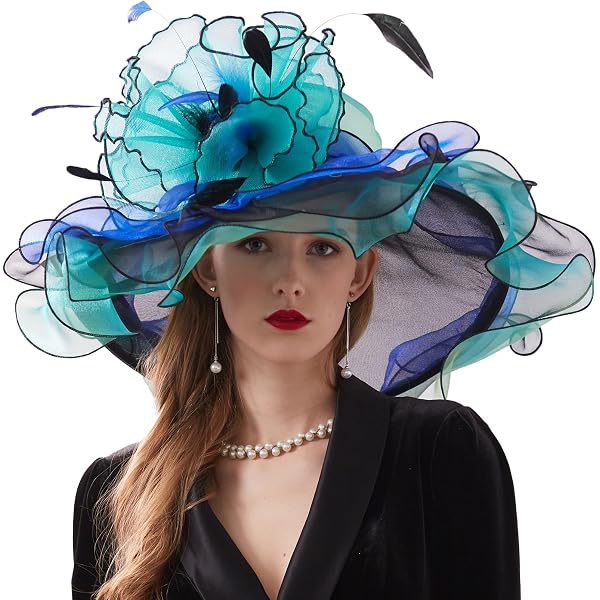 Women Ky Derby Church Hat Organza Flower Wedding Tea Party Fascinator 7767 $_57.JPG?set_id=880000500F main image 4