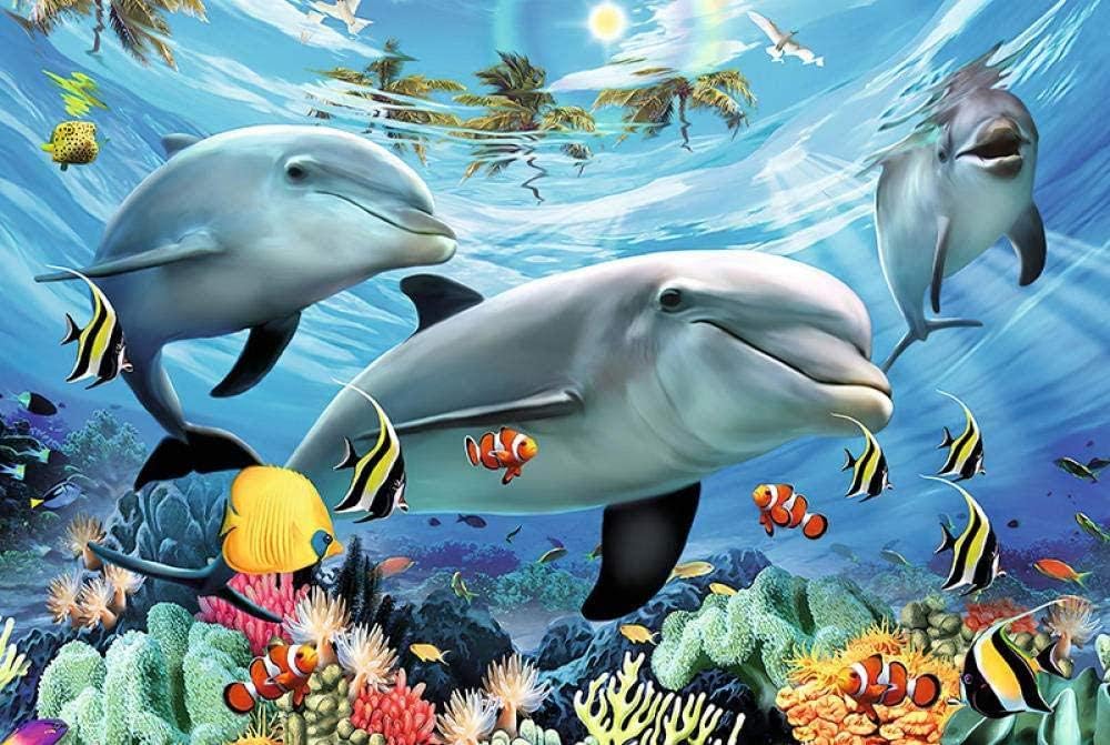 YJLMT Jigsaw Puzzles For Adults 500 Piece Adult Wooden Puzzle Children'S Educational Toy Gift Diy Difficult Puzzles For Adults Kids Classic Puzzle Games Dolphin Puzzle （500 Pieces