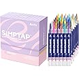Arrtx Simptap Series Acrylic Paint Pens, Brush Tip Acrylic Paint Markers for Rock Painting, DIY Craft, 36 Count