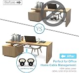 Fuleadture Desk Cable Management Tray 2 Pack Black Metal Wire Cord Basket 17'' view 4