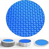 KETNET Solar Bubble Pool Cover 8 ft Round for Above Ground Inground Pools | Solar Bubble Hot Tub Spa Thermal Heating Wrap Covers, 12 Mil Heavy-Duty Circle Blue Floating Blanket Mat for Swimming Pools