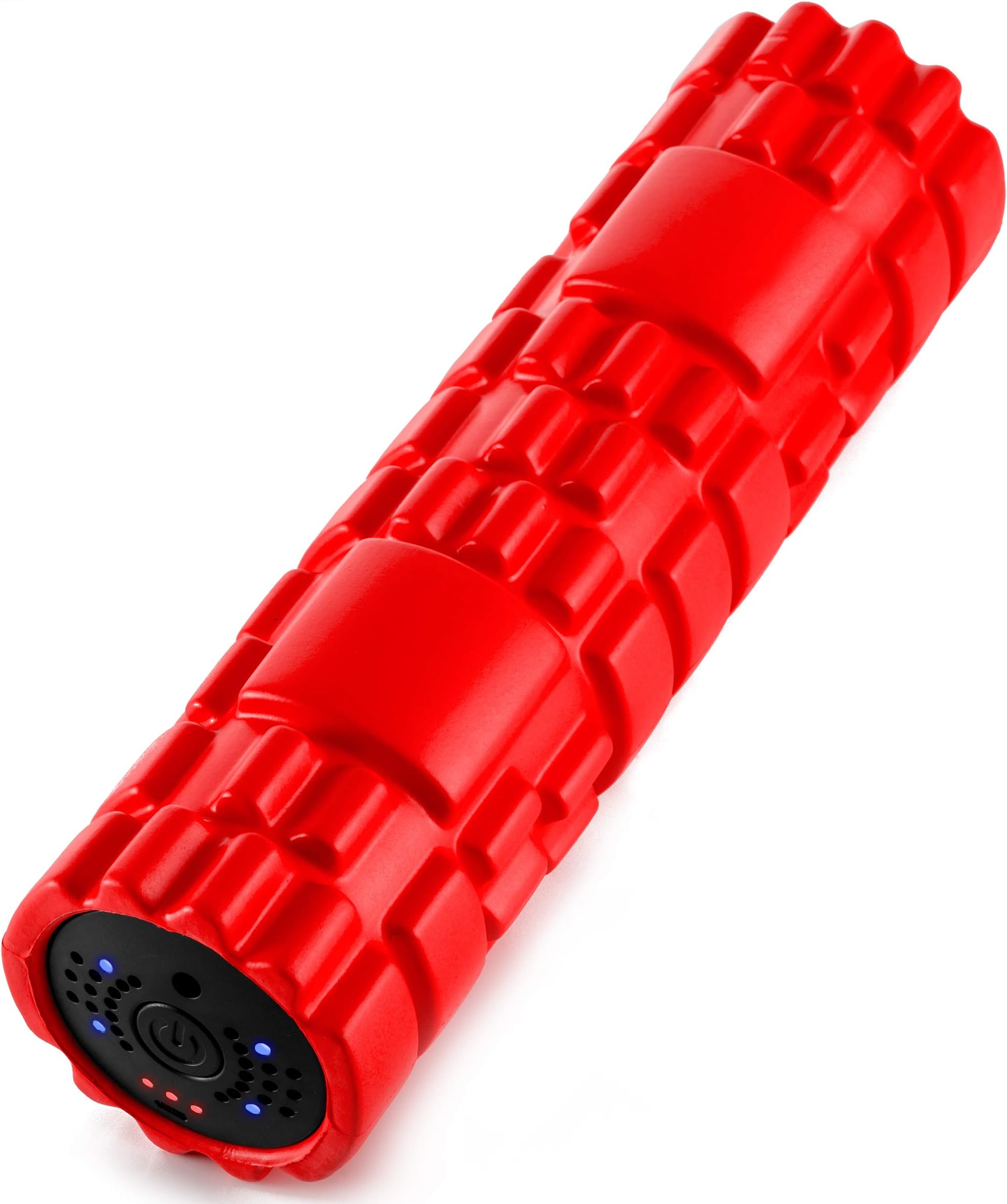SUVIUS Electric Vibrating Rechargeable Foam Roller - 4 Intensity Levels for Firm Battery-Powered Deep Tissue Recovery, Training, Massage - Therapeutic Back and Muscle Massage Roller