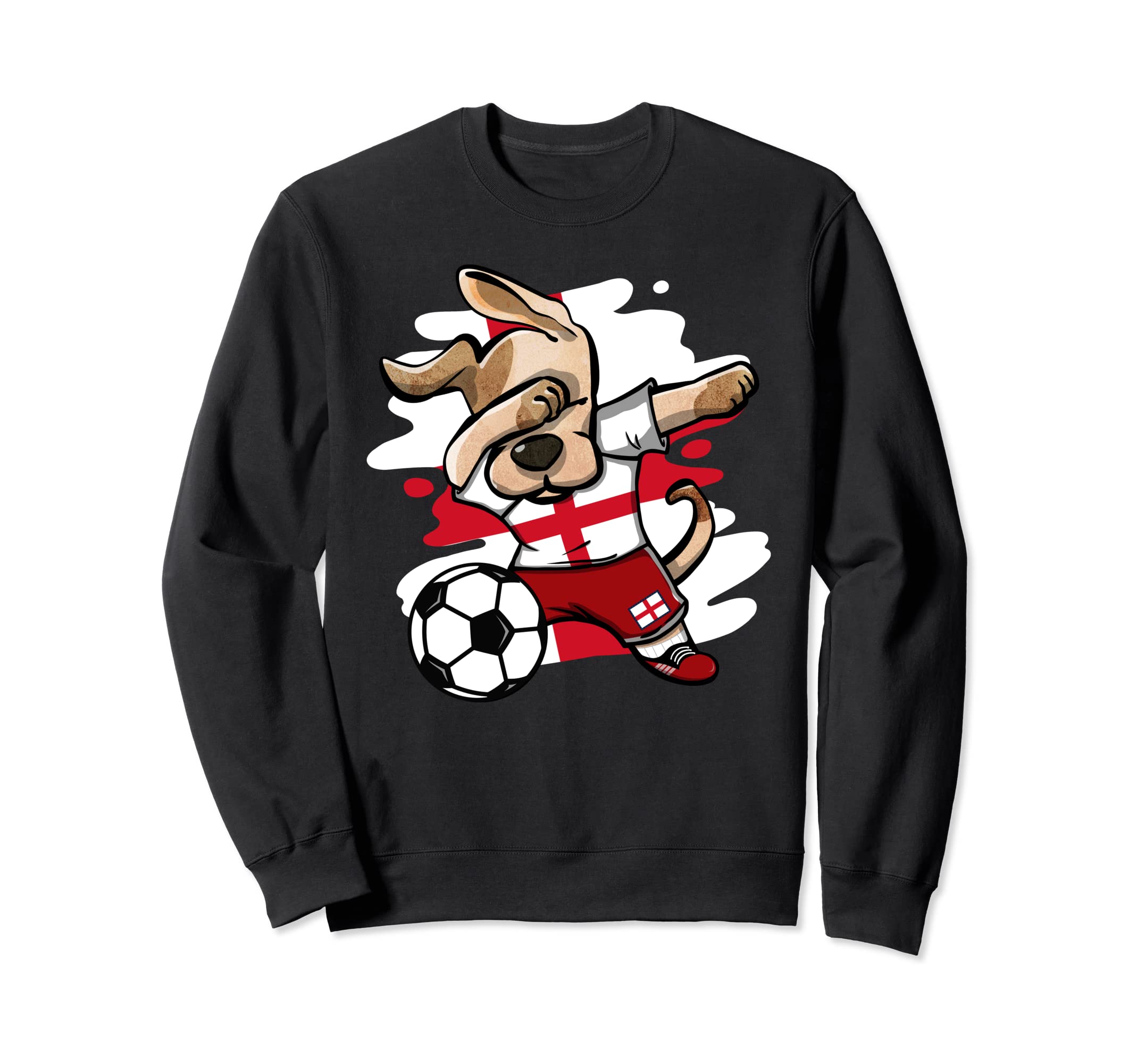 Dabbing Dog England Soccer Fans Jersey English Flag Football Sweatshirt