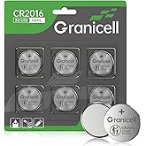 Granicell 2016 Battery Compatible with Medical and Fitness Devices CR2016 Lithium 3V Coin Battery for Child Safety, Suitable 