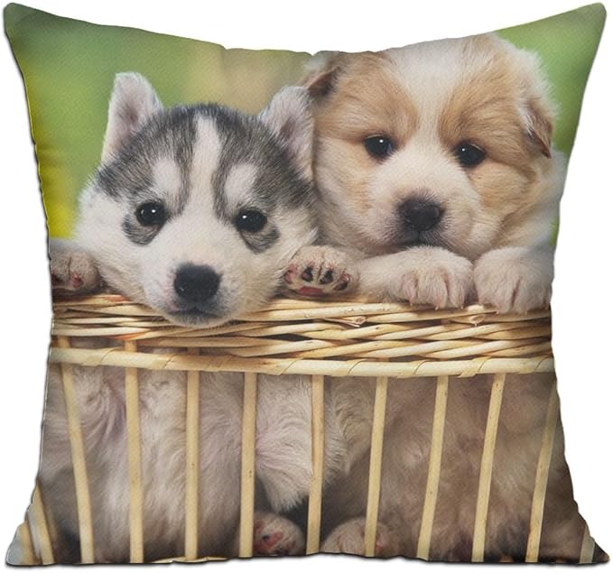 Cute Little Dog Throw Pillow, 18x18, Double Side Printed