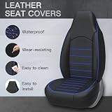 AUTOYOUTH Universal Front Car Seat Covers Pair Waterproof Faux Leather Airbag view 4