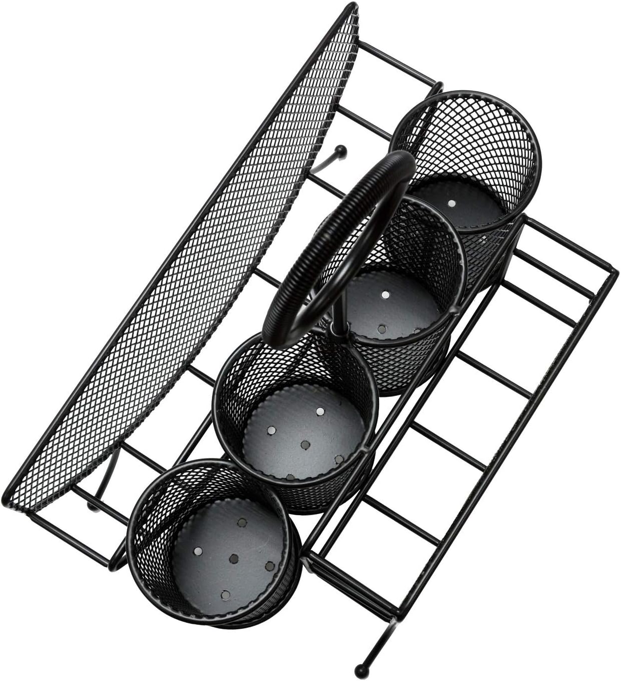 Picnic Plate Napkin Flatware Storage Caddy Organizer Holder, Black