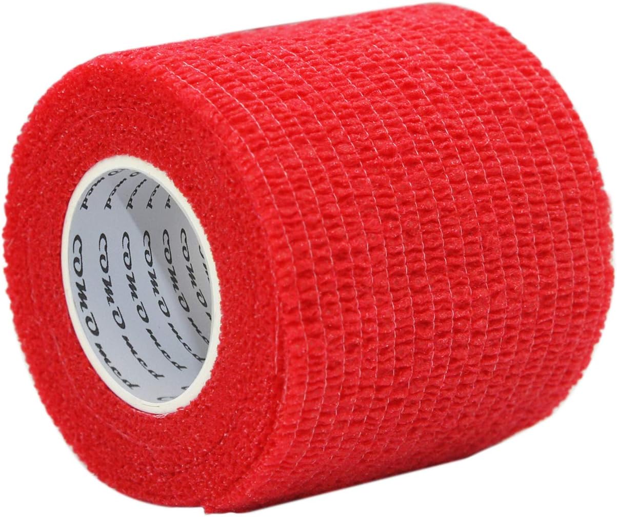 COMOmed Cohesive Bandages Elastic Bandage Ankle Non-woven 5cm x 4.5m 12 rolls Red, 12 Count - Image 3