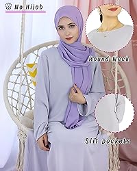 Zofocy Solid Color Women Abaya Modest Muslim Prayer