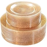 WDF 120PCS Gold Plastic Plates- Disposable Gold Glitter Plates, Premium Heavy Duty 60-10.25" Dinner Plate and 60-7.5" Salad Plate for Parties Wedding Birthday Valentine's Day