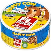 Happy Cow Halal Spreadable Processed Cheese Wedges, 24 Portions, 360 g | Twenty-four individually wrapped 15 g cheese wedges with a creamy texture for crackers, bread, sandwiches, and snacks.
