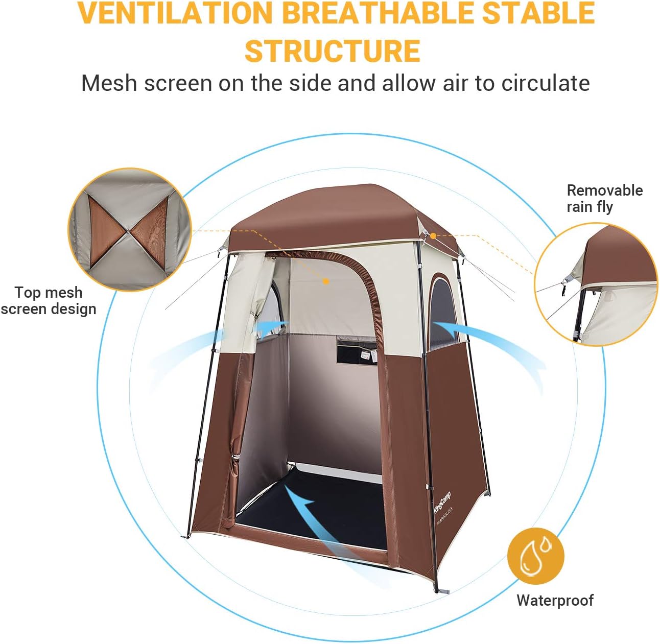 KingCamp Outdoor or Indoor Camping Dressing Changing Room Tent Shower Privacy Shelter Tent (Coffee): Sports & Outdoors