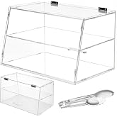 Acryvic 2-Tier Acrylic Pastry Display Case, Countertop Bakery &amp; Food Stand | with Lift-Up Rear Door,for Donuts, Bagels, Cakes, and Cookies
