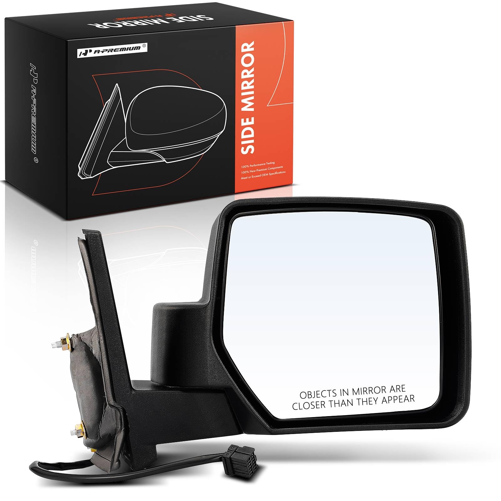 Photo 1 of A-Premium Passenger Side Power Door Mirror - Compatible with Jeep Patriot 2007-2017 - Non-Heated Manual Folding Black Outside Rear View Mirror - Replace# 5155458AG