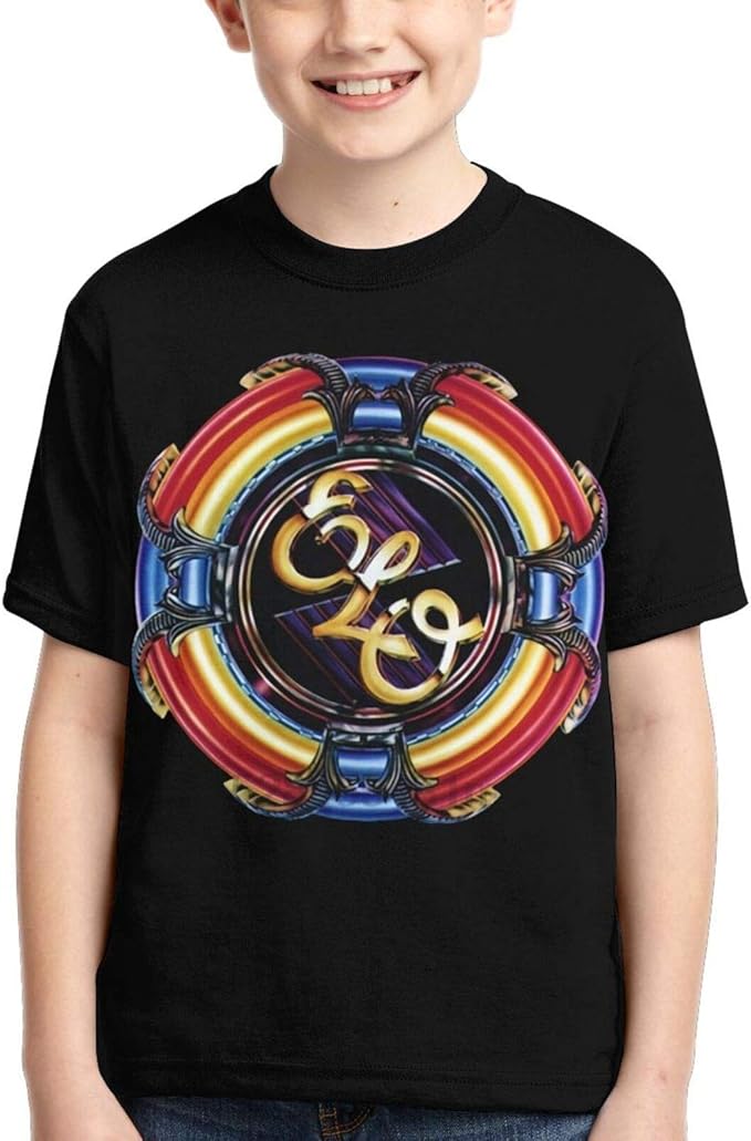 Amazon.com: CLASISFH Electric-Light Orchestra Fashion Boy T-Shirts Round Neck Short Sleeve Black 