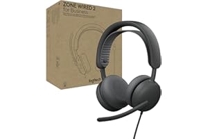 Logitech Zone Wired 2 for Business - Noise-Canceling Headset with Adaptive Hybrid ANC, Zoom & Google Certified, USB-C with US
