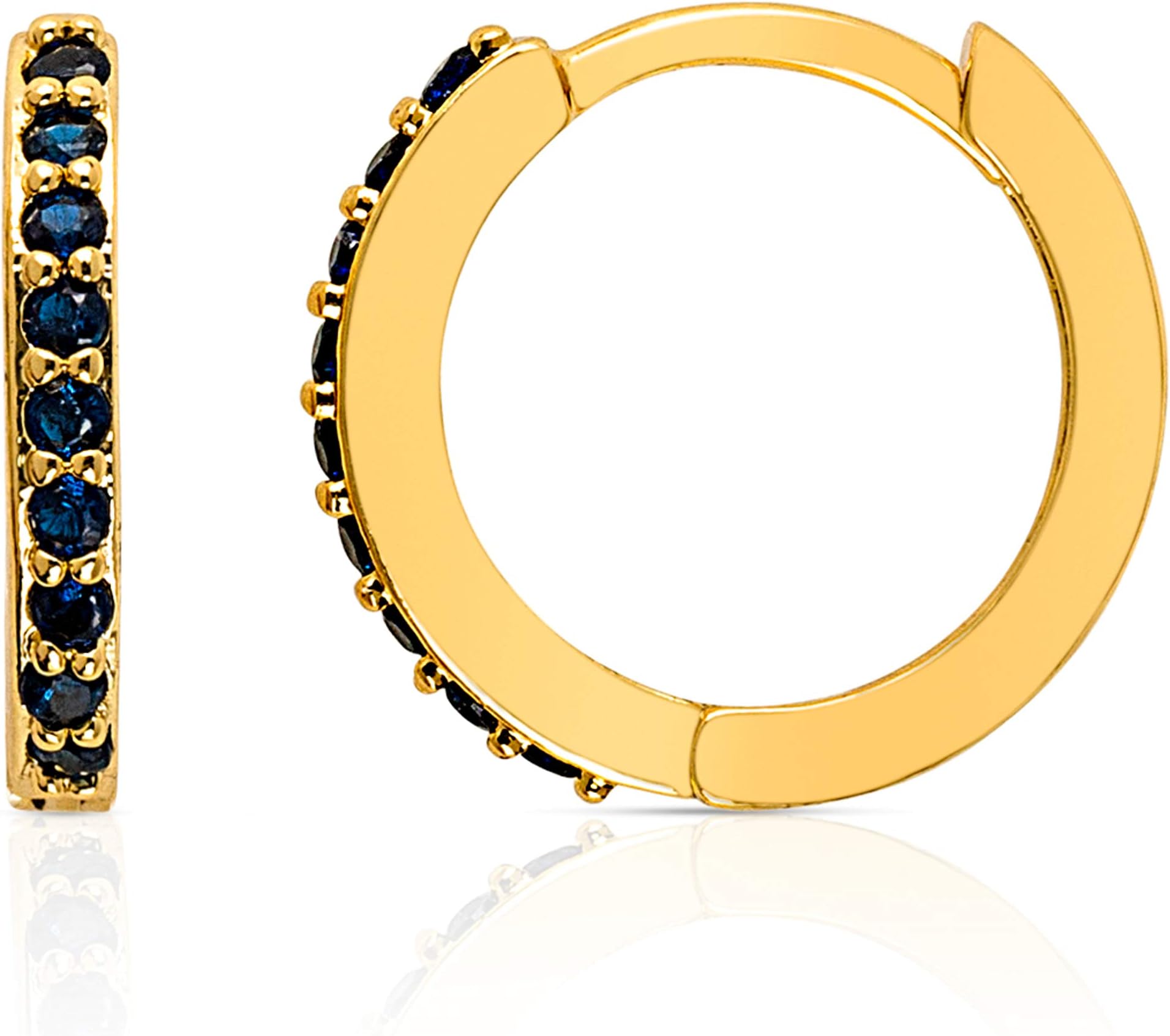 18K Gold Plated Cubic Zirconia Cuff Earrings Huggie Hoop