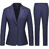 SUAURAIT Women's Business Suits for Work Professional 2 Piece Sets Pants Suits Slim Fit Casual Outfits Tuxedo for Office